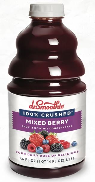 Dr. Smoothie 100% Crushed Mixed Berry Smoothie Concentrate (46oz bottle)